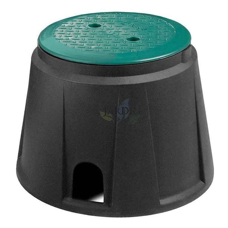 Bewässerungsventilkasten 24 x 33 x 26 cm | Runder Bewässerungsventilkasten für Magnetventile | Bewässerungsventilkästen mit Deck