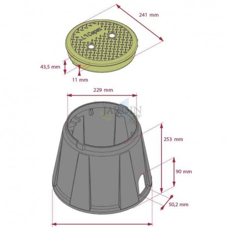 Caixa de Válvula para Irrigação de Jardim 24x33x26 cm | Caixa de Válvula Circular para Válvulas Solenoides | Caixas de Válvula p