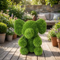 Elefante sentado em grama artificial 33x33x35 cm para decoração | Ideal para jardim, terraço e casa