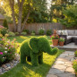 Künstlicher Elefant aus Gras, stehend, Figur 23x45x29 cm zur Dekoration | Ideal für Garten, Terrasse und Haus