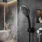 Moon 3-Function Shower Head, Black | Modern Design | Adjustable Handheld Shower Head for Bathroom