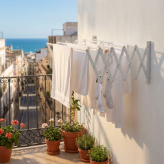 Étendoir à linge extensible 80 cm | Kit complet blanc
