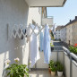 Varal extensível de parede | Varal de varanda 80cm branco | Varal extensível | Varal extensível dobrável