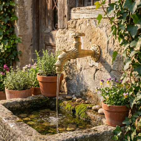 Rubinetto decorativo in ottone in stile classico | Chiusura di montaggio da 3/4" | Finitura opaca per giardino e uso esterno