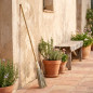 Balai en feuilles de palmier avec manche en rotin 1,34 m | Balai d'extérieur naturel | Nettoyage efficace des terrasses, jardins
