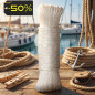Écheveau de corde en nylon blanc 3 mm x 20 m | Corde en nylon résistante pour jardin, maison, agriculture et loisirs créatifs