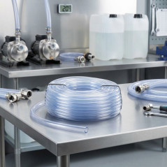 Mangueira de PVC transparente 10x14mm, 25m | Para transporte de líquidos | Gasolina, diesel, água, óleo