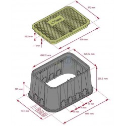 Bouche d'arrosage plastique rectangulaire Jumbo 60x43x31 cm pour 1 à 6 vannes