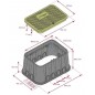 Arqueta rectangular Jumbo con tornillo para 4 válvulas de riego, 43x60x31 cm Arqueta rectangular Jumbo con tornillo para 4 válvulas de riego, 43x60x31 cm