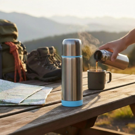 Orbegozo liquid thermos.  500 ml capacity.  Manufactured in STAINLESS STEEL.