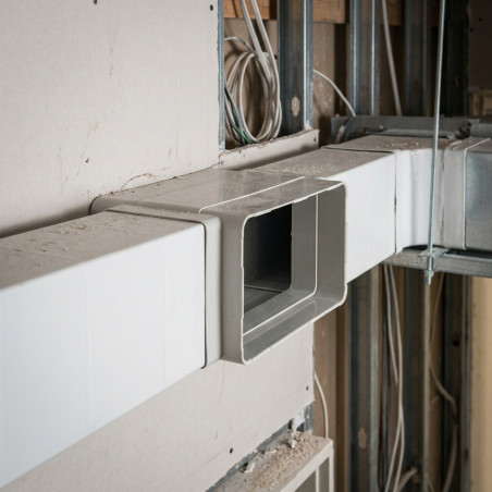 Conector retangular para saída de ar de exaustão de 55x110 mm | Conexão resistente a chamas | Resistente à umidade e altas tempe