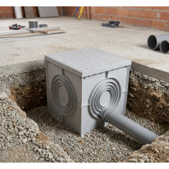 Siphonbox 40x40cm Monobloc mit Verstärktem Deckel | Ideal für Abflüsse | Abwasserabfluss | Hohe Widerstandsfähigkeit