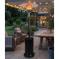Outdoor gas heater | Gas heater for terrace or garden with wheels and anti-tip device | Black outdoor gas heater