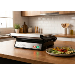 Sanduicheira e Grill Orbegozo 1000W em Aço Inoxidável | Grill para Panini e Grill Elétrico com Placa Antiaderente 23x14,5cm