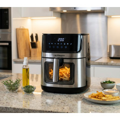 Orbegozo 8-Liter-Heißluftfritteuse | 2000-W-Heißluftfritteuse mit Timer | Ölfreie Fritteuse mit Touchpanel