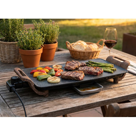 Orbegozo 2000W Non-Stick Griddle | 50x27 cm Grill Plate | Grill Board | Electric Kitchen Grill