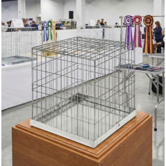 Gabbia Cubica da Esposizione per Cani e Gatti, 62x62x61 cm, Design Compatto e Versatile