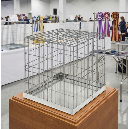 Cage d'exposition pour chiens et chats | Cage d'exposition cubique galvanisée 62 x 62 x 61 cm | Cage pour animaux de compagnie