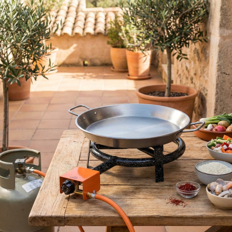 Réchaud Poêle Gaz Butane Lacor 30 cm, 1 brûleur pour poêles à paella 36 à 46 cm
