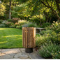 Lixeira de madeira Moncayo 75x40x40 cm | Design elegante e durável para uso interno e externo | Ideal para jardins e parques