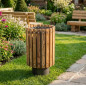 Cestino per rifiuti in legno Moncayo 75x40x40 cm | Design elegante e resistente per uso interno ed esterno | Ideale per giardini Cestino per rifiuti in legno Moncayo 75x40x40 cm | Design elegante e resistente per uso interno ed esterno | Ideale per giardini