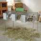 Galvanized rabbit cage with hoppers and 3 compartment waterers, metal floor, 157x63x98 cm