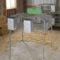 Galvanized rabbit cage with hoppers and waterers, 2 compartments, metal floor, 105x62x99 cm