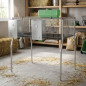 Gabbia per conigli zincata con tramogge e abbeveratoi, 2 scomparti, pavimento in plastica, 105x62x99 cm