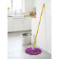 Balai microfibre MAX Pro avec fil violet + bâton jaune 140 cm, fil universel, ne raye pas le sol, sols lisses et non rugueux