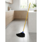 Balai microfibre MAX Pro avec fil noir + bâton jaune 140 cm, fil universel, ne raye pas le sol, sols lisses et non rugueux