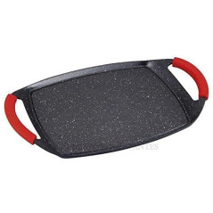 36 cm steinbeschichtete Grillplatte für alle Herdarten, Induktion und Backofen, Antihaftbeschichtung