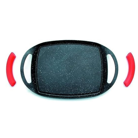 Plancha de Cocina con Revestimiento de Piedra | Sarten Grill de Induccion, Vitroceramica, Gas | 29x22,5x1,5cm