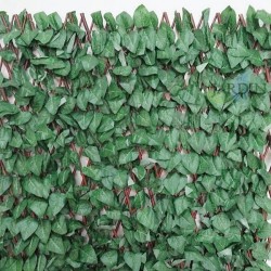 Künstliche Hecke mit Gitter aus natürlichem Ahornholz, ausziehbar 1 x 2 Meter