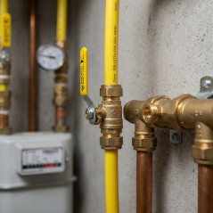 Válvula de retenção de gás de latão de 1/2" e 20 mm | Válvula de esfera aprovada para gás encanado | PN5 | Válvula de alavanca m