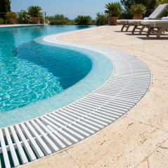 Module of 45 Grates for Curved Pools | 1 Meter, Height 22 mm, Width 245 mm | Grate for Overflow Pools
