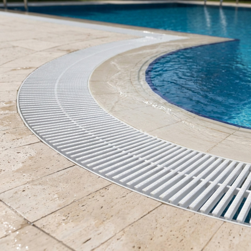 Module of 45 Grids for Curves in Swimming Pools – 1 Meter, 22x195 mm