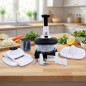 Robot culinaire manuel 5 en 1 | Hachoir, fouet, passoire, presse-agrumes et mandoline avec 5 lames Robot culinaire manuel 5 en 1 | Hachoir, fouet, passoire, presse-agrumes et mandoline avec 5 lames