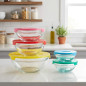 Ensemble de 5 récipients en verre avec couvercles | Boîtes de conservation pour la cuisine avec couvercles en plastique | Compat Ensemble de 5 récipients en verre avec couvercles | Boîtes de conservation pour la cuisine avec couvercles en plastique | Compat