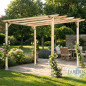 Pérgola de Madera para Jardin y Porche 360x360x360 cm | Estructura Decorativa Exterior para Sombra y Descanso Pérgola de Madera para Jardin y Porche 360x360x360 cm | Estructura Decorativa Exterior para Sombra y Descanso