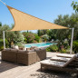 Auvent extérieur beige imperméable | Voile d'ombrage triangulaire 5 x 5 x 5 m | Auvent pour terrasse, jardin, protection UV 150
