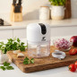Hachoir à viande rechargeable | Capacité : 250 ml | Idéal pour hacher, couper en dés et trancher | Lame en acier inoxydable