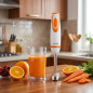 Thulos 2-Speed Hand Mixer with Stainless Steel Rod and Blades [Color Naranja]