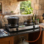 Hornillo Gas Butano 2 Quemadores Orbegozo | Hornillo Camping Gas Inoxidable para Exterior | Hornillo Portatil Butano y Propano