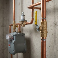 Llave de paso Latón gas 1/2'' 20mm | Válvula bola homologada para GAS Canalizado | PN5 | Válvula palanca 1/2'' macho fontanería