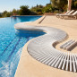 Módulo de 45 Rejillas para Curvas en Piscina | 1 Metro, Alto 22 mm, Ancho 245 mm | Rejilla Piscinas Desbordantes