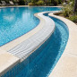 Module de 45 grilles pour piscines courbes | 1 mètre, hauteur 22 mm, largeur 195 mm | Grille pour bassins à débordement