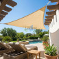 Toldo externo impermeável bege | Vela de sombra triangular 5x5x5 m | Toldos para pátio, jardim, proteção UV 150 g/2 m²