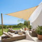 Beige Waterproof Outdoor Awning | 5x5x5 m Triangular Shade Sail | UV Protection Awnings for Patio, Garden, and Outdoor Use