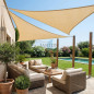 Auvent extérieur beige imperméable | Voile d'ombrage triangulaire 3,6 x 3,6 x 3,6 m | Protection UV pour terrasse et jardin