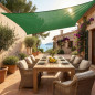 Tenda a vela quadrata verde 3,6 X 3,6 metri, 150 gr/m2 Tenda da giardino UV con corde